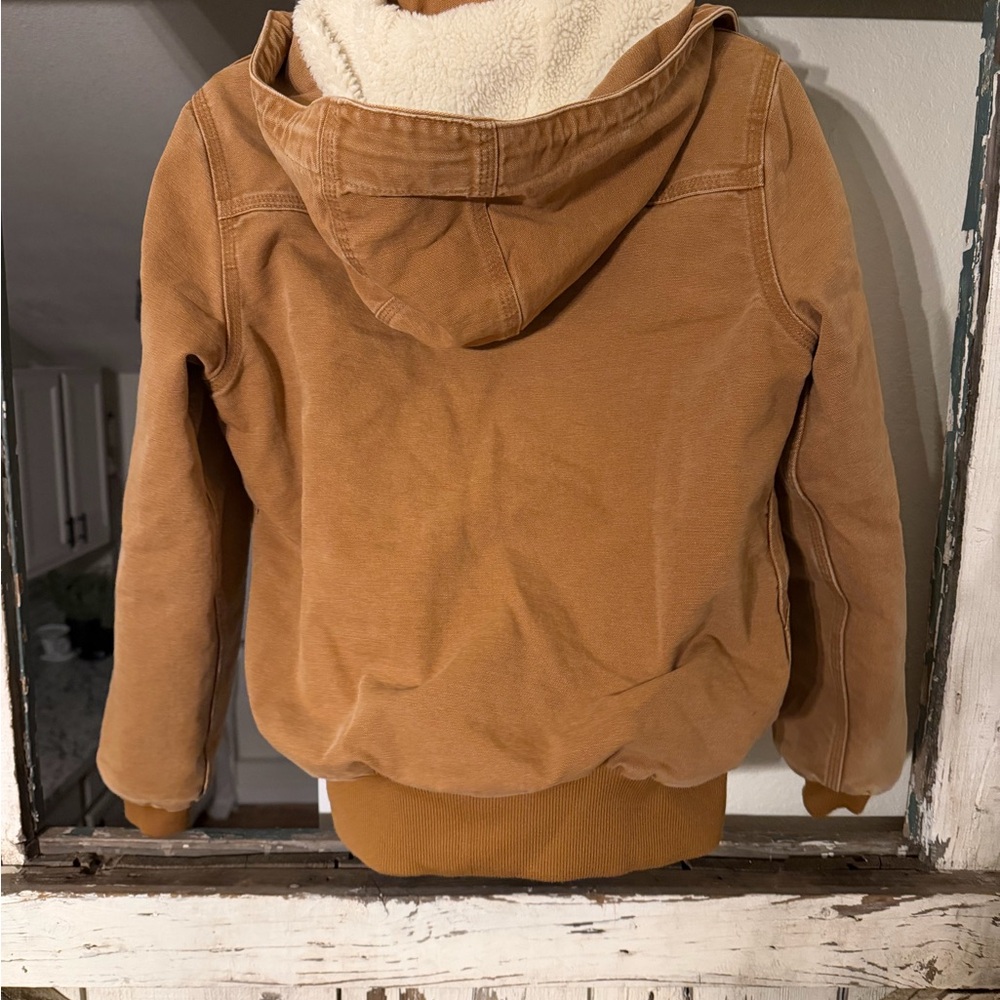 Vintage Carhartt Wildwood Sherpa-Lined Duck Jacket Sz Small - Removable hood - Picture 2 of 13